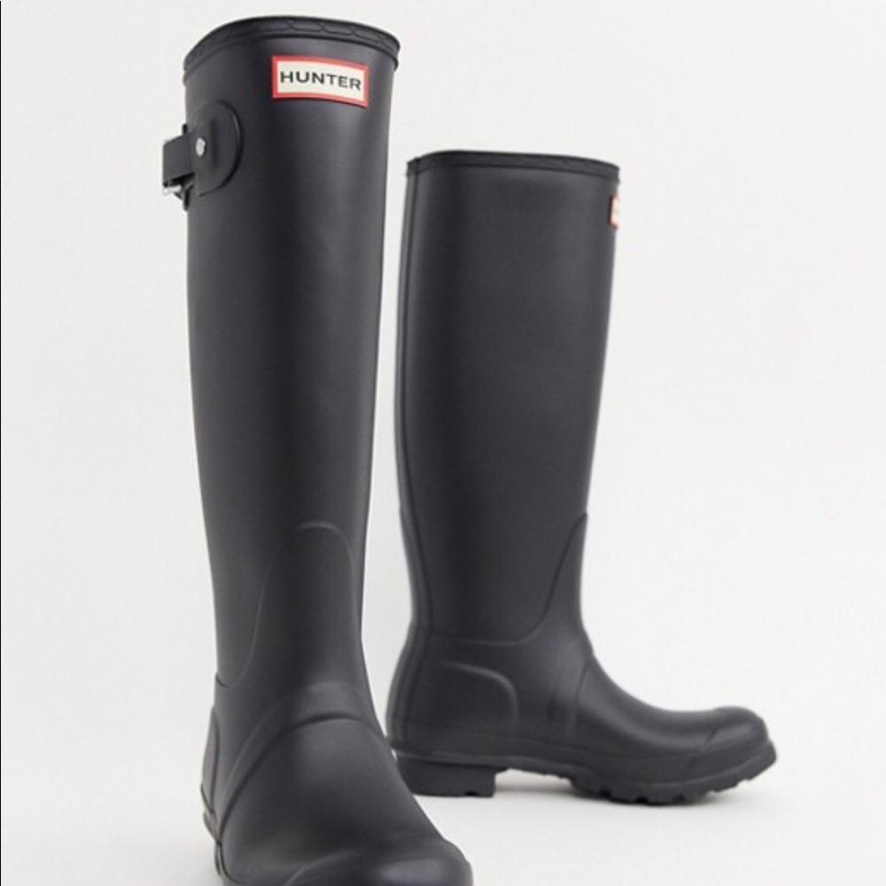 Hunter Tall Black Adjustable Wellington Boots